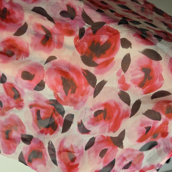 Kate Spade Roses Ruffle Silk Top In Size 2. - Picture 9 of 16
